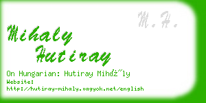 mihaly hutiray business card